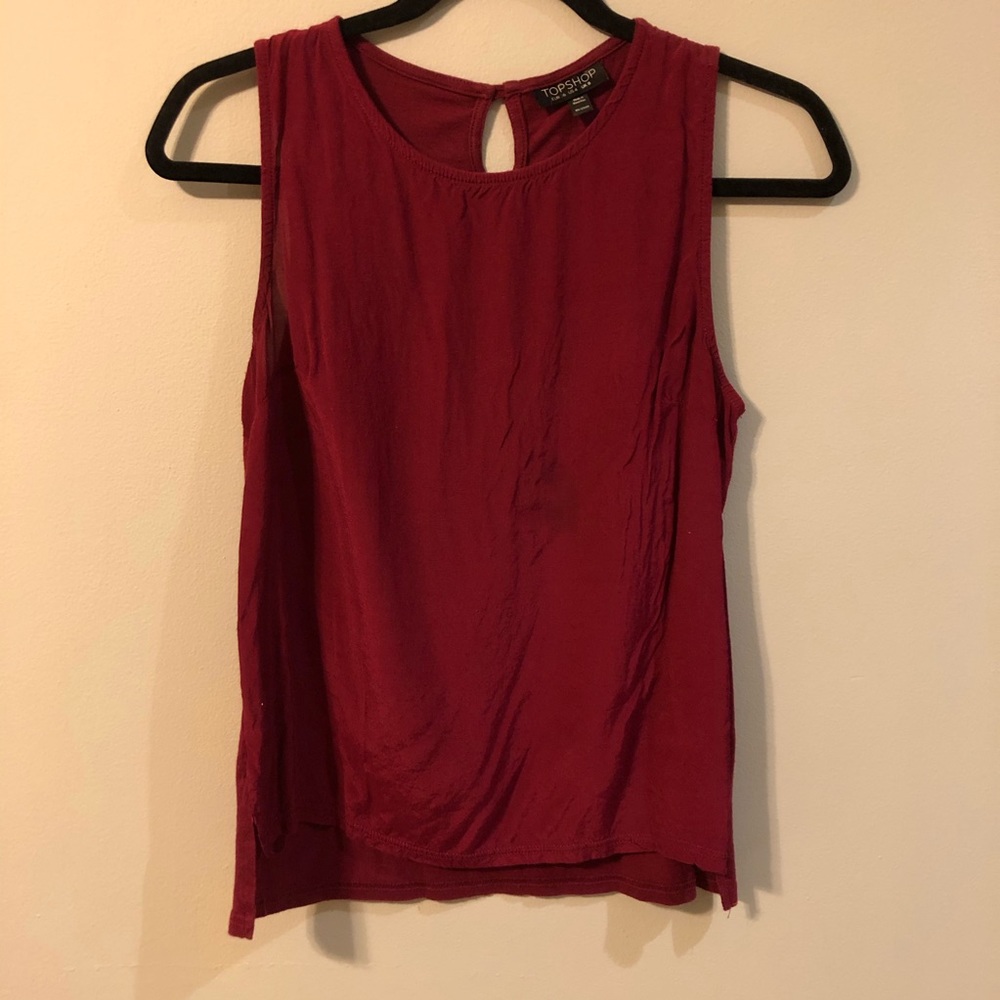 TOPSHOP Red Blouse Size 4